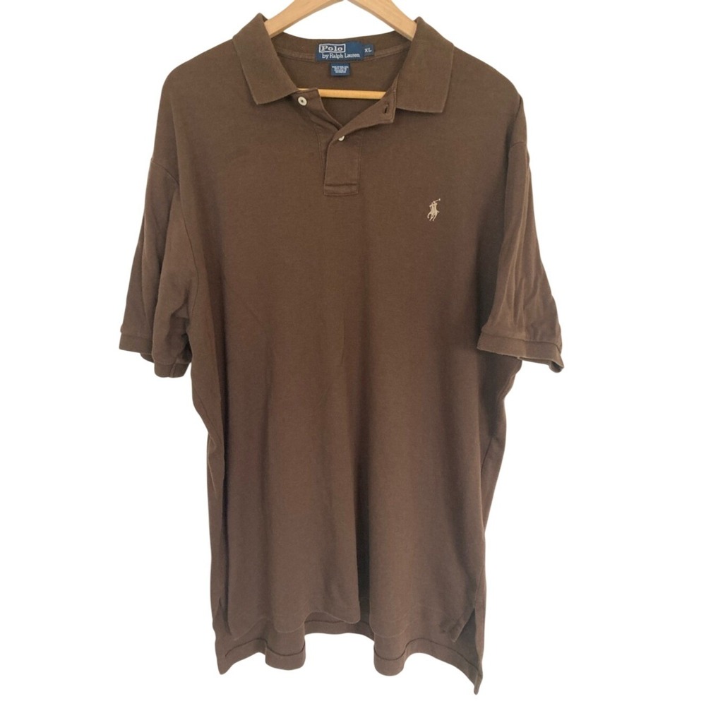 Polo by Ralph Lauren Brown Short-Sleeve Polo Shirt Size XL Classic Neutral Pony‎